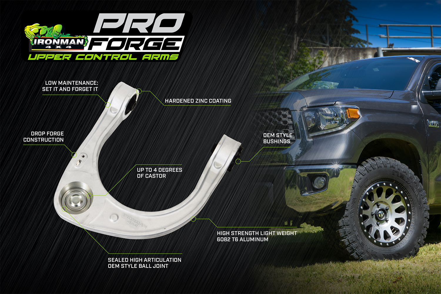 ProForge Upper Control Arms Suited For 2007-2021 Toyota Tundra