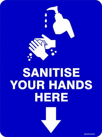 Covid 19 Sanitise your hands here sign