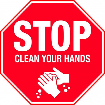 COVID19 Stop clean your hands sign - 300 x 300, Poly