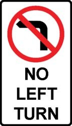 No left turn sign