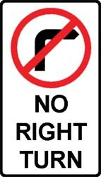 No right turn sign