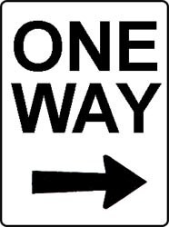 One way right sign - reflective