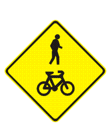 Pedestrian and bicycle warning