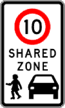 Shared Zone signs