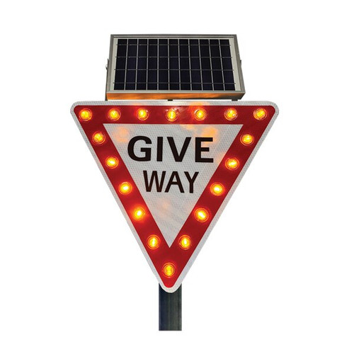 SOLAR ENHANCED LED GIVE WAY SIGN
