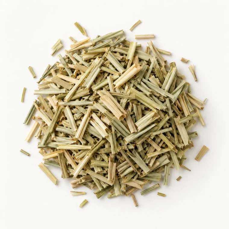 Product Image: Loose dried lemongrass on a warm-white background.