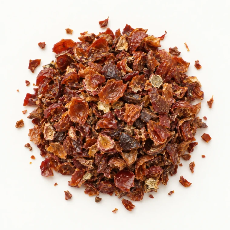 Product Image: Loose dried rose hips on a warm-white background.