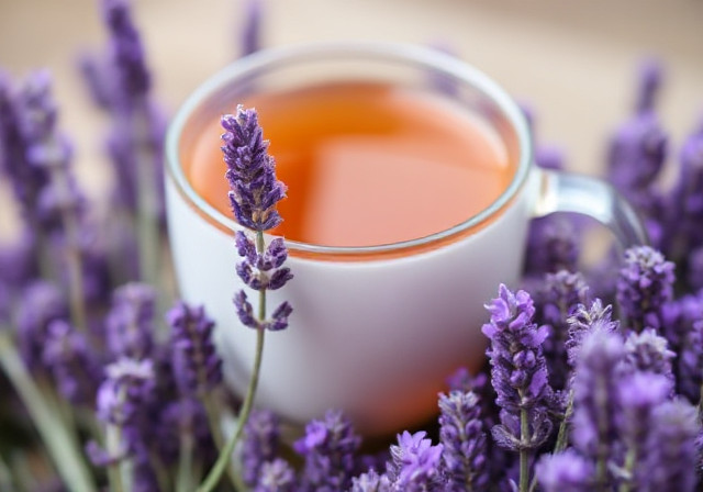 Lavender Flowers &  Tea Cup