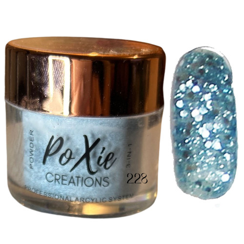 Poxie Powder - Color: Elsa Blew  # G228 - Glitter Powder for Nails