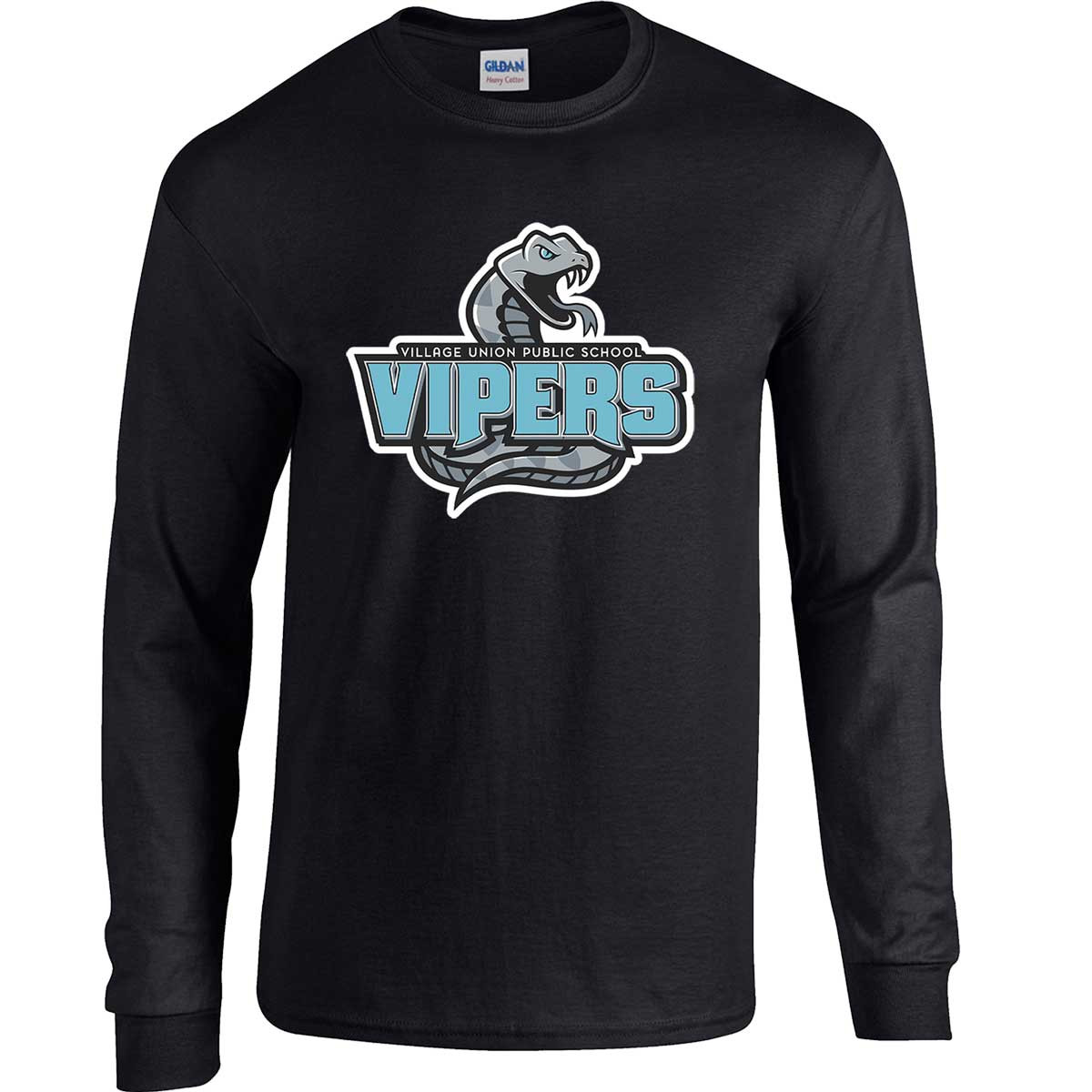 VUS Adult Heavy Cotton Long Sleeve T-Shirt - Black | SchoolWear.ca