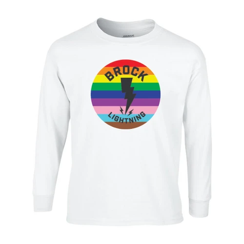 BCK Youth Brock Lightning Rainbow Long Sleeve Shirt – White (BCK-304-WH)