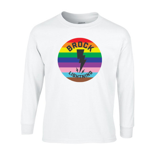BCK Adult Brock Lightning Rainbow Long Sleeve Shirt – White (BCK-004-WH)