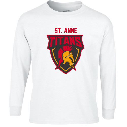 ANN Adult Cotton Long Sleeve T-Shirt - White (ANN-005-WH)