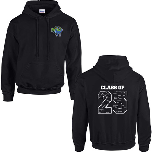 SRE Adult Grad Heavy Blend 50/50 Hooded Sweatshirt - Black (SRE-001-BK)