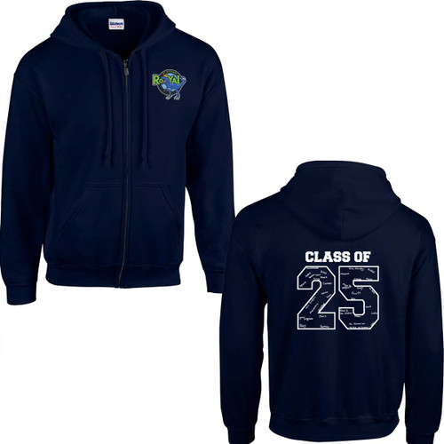 SRE Adult Grad Heavy Blend 50/50 Full Zip Hooded Sweatshirt - Navy (SRE-002-NY)