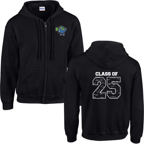 SRE Adult Grad Heavy Blend 50/50 Full Zip Hooded Sweatshirt - Black (SRE-002-BK)