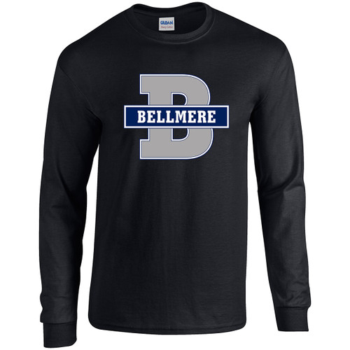 BEL Adult Heavy Blend Cotton Long Sleeve T-Shirt - Black (With B Logo) (BEL-009-BK)