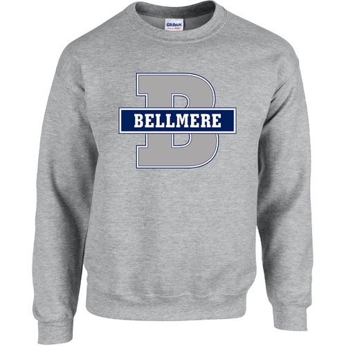 BEL Gildan Heavy Blend Adult Crewneck Sweatshirt (With B Logo) - Sport Grey (BEL-010-SG)
