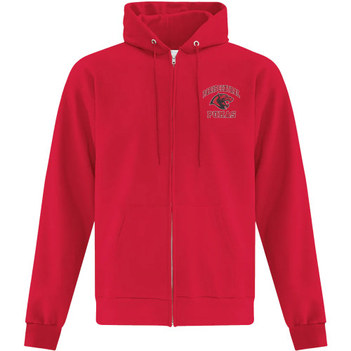 PCS Adult Fleece Full Zip Hooded Sweatshirt - Red (Student) (PCS-014-RE)