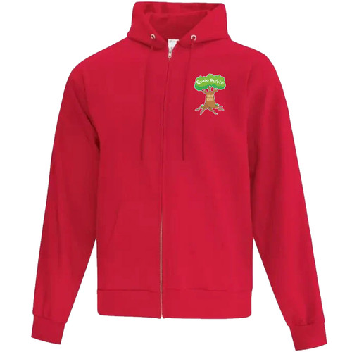 FSF Adult Everyday Fleece Full Zip Hooded Sweatshirt - Red (FSF-004-RE)