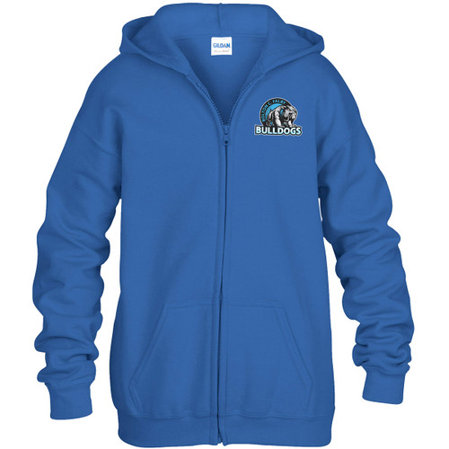 BCF Youth Heavy Blend 50/50 Full Zip Hooded Sweatshirt - Royal Blue (BCF-308-RO)