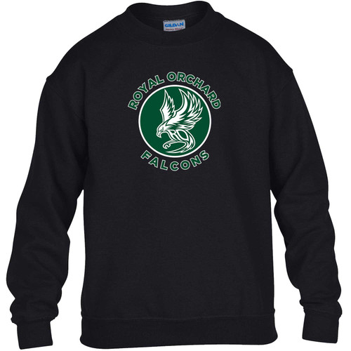 ROS Youth Heavy Blend 50/50 Fleece Crew - Black (ROS-328-BK)