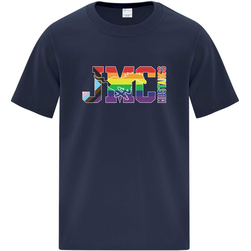 JMC Youth Everyday Cotton Tee with Multi Color Logo - Navy (JMC-336-NY)