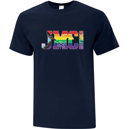 JMC Adult Everyday Cotton Tee with Multi Color Logo - Navy (JMC-036-NY)