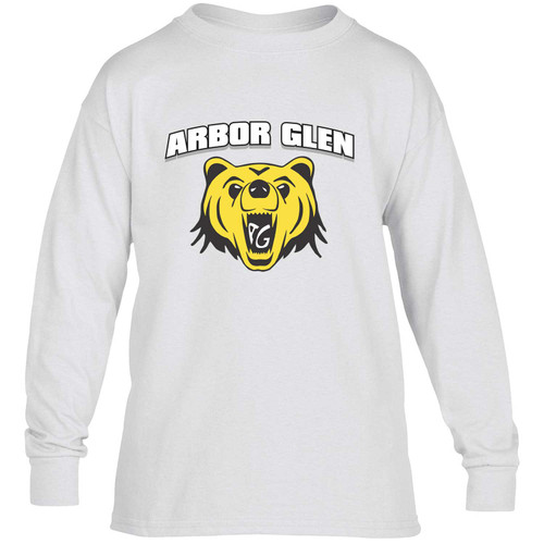 ABR Youth Arbor Glen Heavy Cotton Long Sleeve T-Shirt - White (ABR-305-WH)