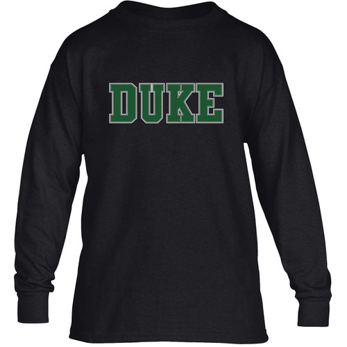 DOC Youth Heavy Blend Cotton Long Sleeve T-Shirt with Duke Logo - Black (DOC-327-BK)