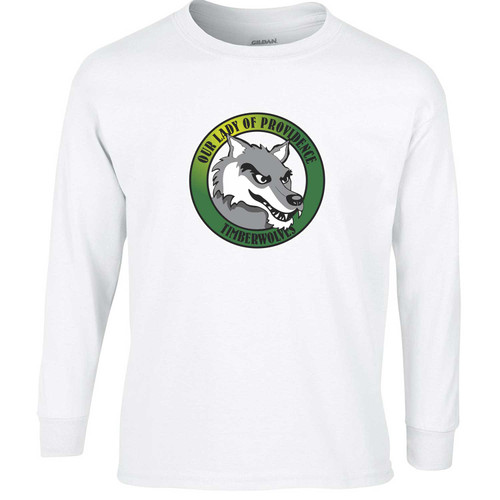 OLA Adult Ultra Cotton Long-Sleeve Athletics T-Shirt - White (Design 01) (OLA-003-WH)