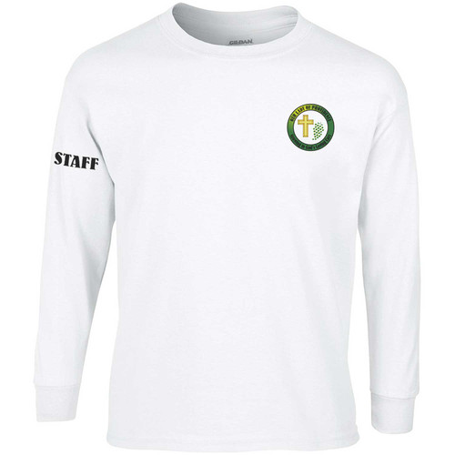 OLA Men’s Ultra Cotton Long-Sleeve Staff T-Shirt - White (Design 01) (OLA-111-WH)