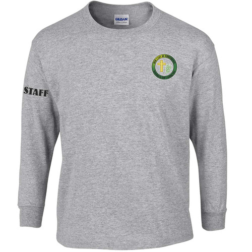 OLA Men’s Ultra Cotton Long-Sleeve Staff T-Shirt - Sport Grey (Design 01) (OLA-111-SG)