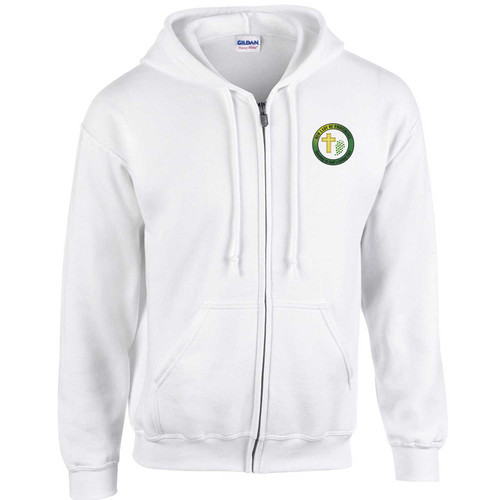 OLA Adult Heavy Blend 50/50 Full-Zip Hooded Student Sweatshirt - White (OLA-026-WH)