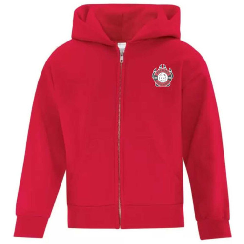 KET Youth Fleece Full Zip Hooded Sweatshirt - Red (KET-304-RE)