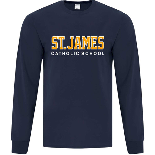 JCA Adult Everyday Long Sleeve Tee - Navy (JCA-003-NY)