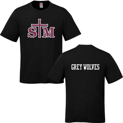 STT Youth Crewneck Ring Spun Combed Cotton T-Shirt (Student) - Black (STT-302-BK)