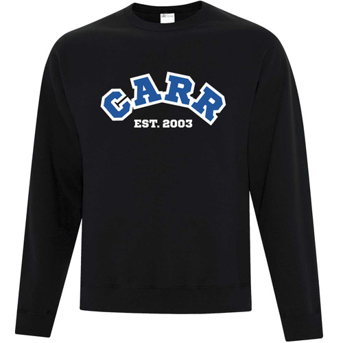 EMI Adult Everyday Fleece Crewneck Sweatshirt with Embroidered Logo - Black (Design 3) (EMI-021-BK)