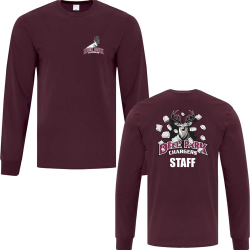 DEP Adult Cotton Long Sleeve Tee - Maroon (Staff) (DEP-008-MA)