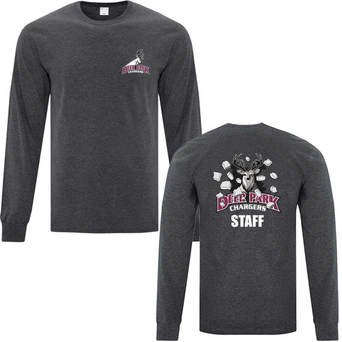 DEP Adult Cotton Long Sleeve Tee - Dark Heather Grey (Staff) (DEP-008-DH)