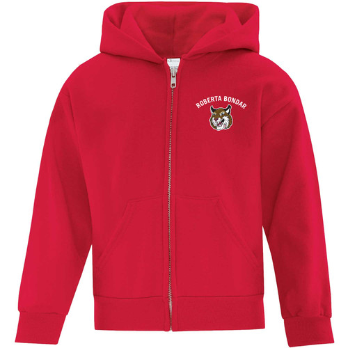 RBS Youth Everyday Fleece Full Zip Hooded Sweatshirt - Red (RBS-307-RE)
