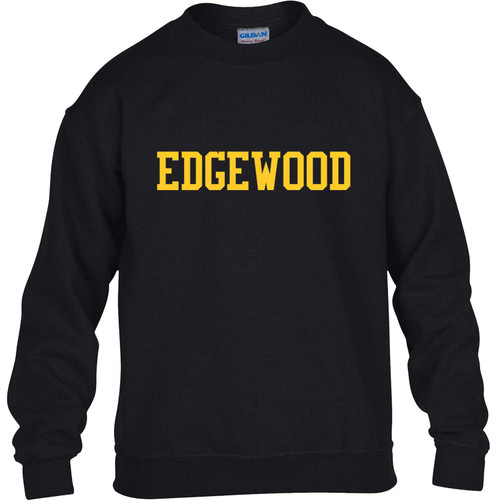 EDW Youth Heavy Blend Fleece Crewneck Sweatshirt with Printed Logo - Black (EDW-303-BK)