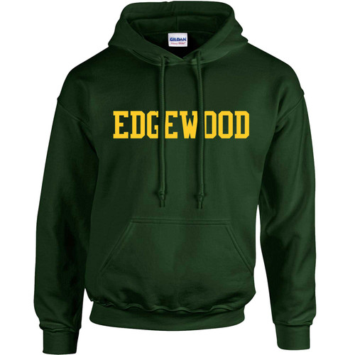 EDW Adult Heavy Blend Hooded Sweatshirt with Printed Logo - Forest Green (EDW-004-FO)
