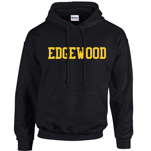 EDW Adult Heavy Blend Hooded Sweatshirt with Printed Logo- Black (EDW-004-BK)