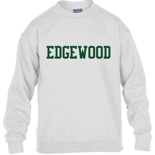 EDW Youth Heavy Blend Fleece Crewneck Sweatshirt with Printed Logo - White (EDW-307-WH)