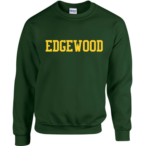 EDW Adult Heavy Blend Fleece Crewneck Sweatshirt with Embroidered Logo - Forest Green (EDW-015-FO) 