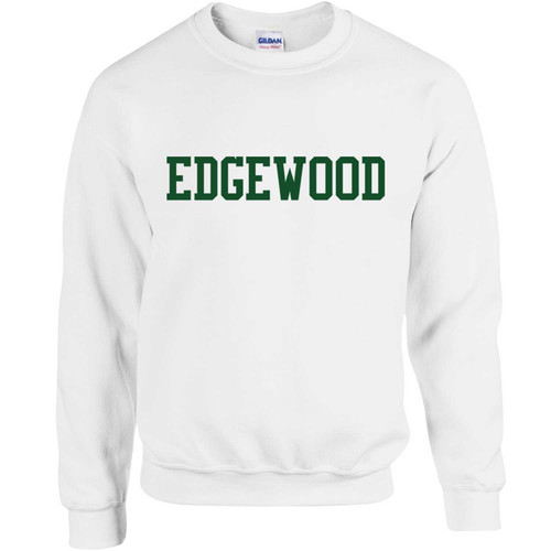 EDW Adult Heavy Blend Fleece Crewneck Sweatshirt with Embroidered Logo - White (EDW-017-WH)