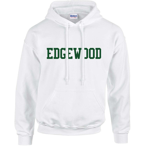 EDW Adult Heavy Blend Hooded Sweatshirt with Embroidered Logo - White (EDW-018-WH)