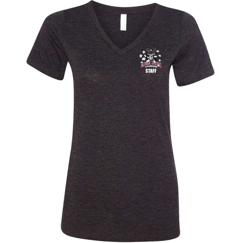DEP Women’s Relaxed Triblend V-Neck T-Shirt - Charcoal Black Tiblend (Staff) (DEP-212-CH)