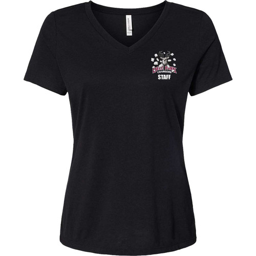 DEP Women’s Relaxed Triblend V-Neck T-Shirt - Solid Black Triblend (Staff) (DEP-212-SB)